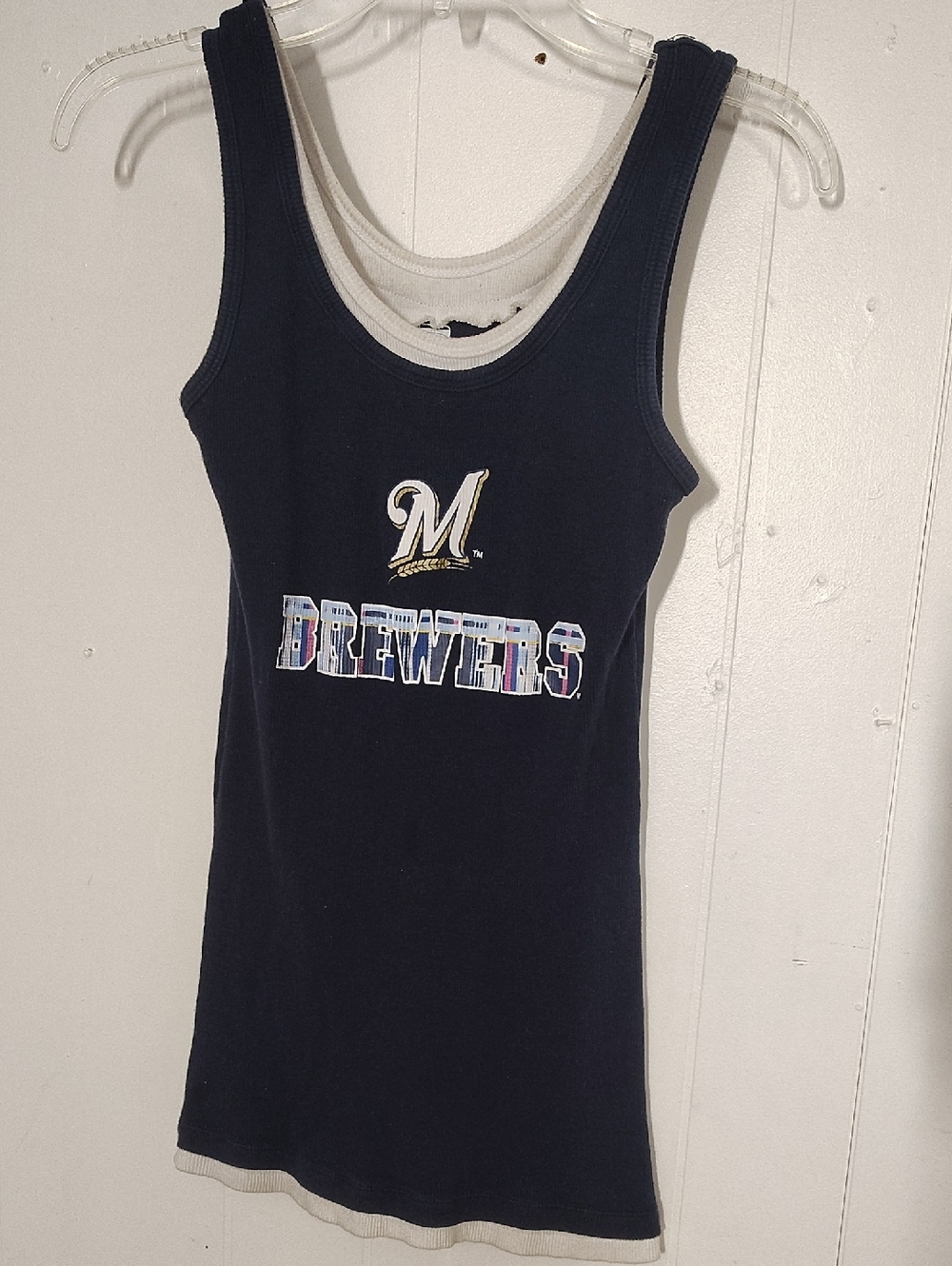 Vtg- Milwaukee Brewers Navy Logo Tank Top